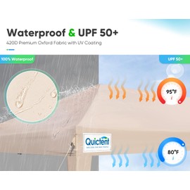 Quictent 10x20ft Easy Pop up Canopy Tent Instant Canopy Shelter Waterproof with Roller Bag