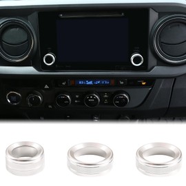 Car Sound Volume Knob & Rearview Mirror Adjustment Knob Trim Cover Fit Toyot@a Tacoma 2016-2019 Center Console Audio Radio Switch & Rearview Mirror Button Knob Circle Decorative Ring Accessories