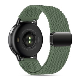Folavii 18mm Magnetic Braided Nylon Band Compatible with Garmin Venu 3S/Venu 2S/Vivoactive 4S/Vivomove 3S/Forerunner 255S/Forerunner 265S, Quick Release Stretchy Strap for Women Men