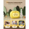 YISSVIC Kids Digital Alarm Clock, 3 Alarms, 12/24 Hour, Snooze,