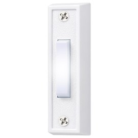 Lighted Doorbell Button, Wall Mounted Doorbell Switch with LED Light, Wired Door Bell Push Buttons for Garage Door Opener, Transformer, Ringers, Buzzers (White)