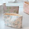 Blue Floral Makeup Bag,Cosmetic Bag for Women, Large Capacity Toiletry