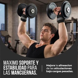 1 Par de Muñequeras Elásticas para Gym y Crossfit Negro y Rojo