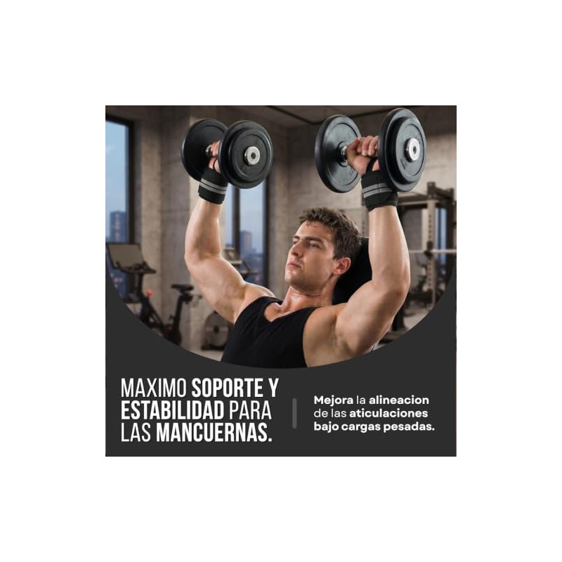 1 Par de Muñequeras Elásticas para Gym y Crossfit Negro