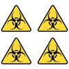 Samunshi® Biohazard Sticker Set Biohazard Sticker 4 Stickers 4 x