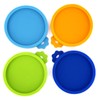 Comtim 4 Pack Cat Food Can Lids, Silicone Small Pet