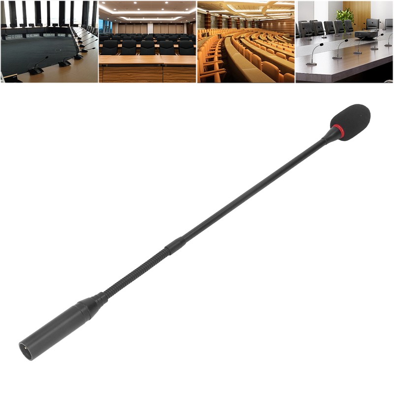 Gooseneck Microphone 17.7in Flexible Noise Reduction Gooseneck Plug in Microphone