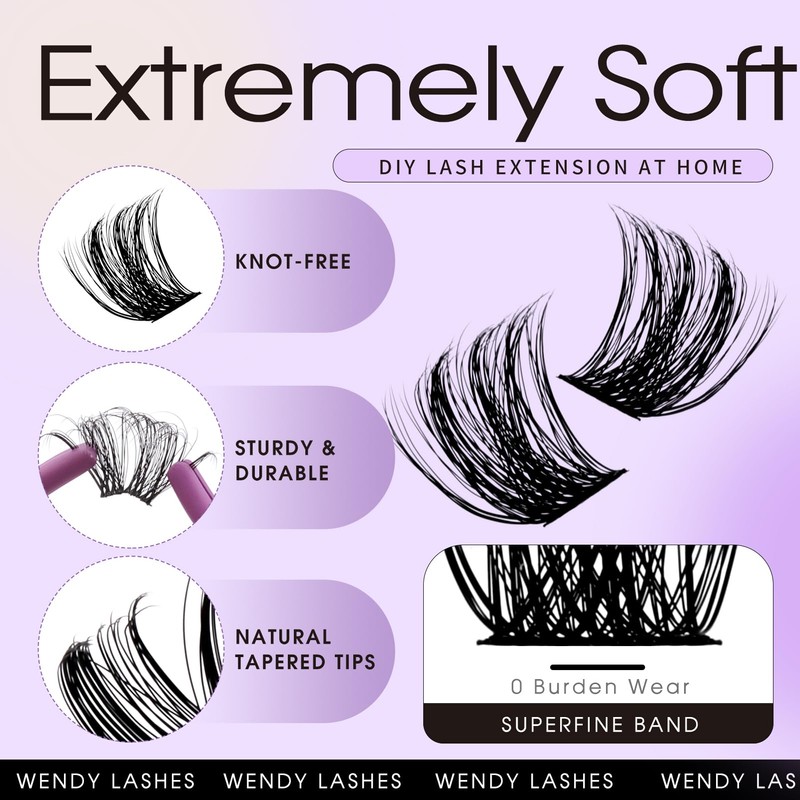 Eyelash Extension Set, DIY Eyelash Clusters, Lash Extensions Set, Cluster