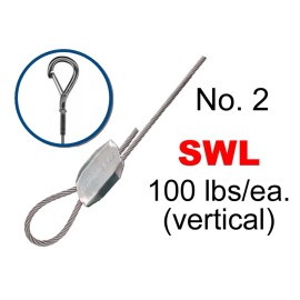 gripple Pair GRIPPLE Snap On Hooks 15ft Wire Size No2 100lb Steel Cable Fixture Hanger