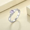 YL Engagement Ring 925 Sterling Silver with June Birthstone Alexandrite
