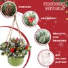 ADXORA Artificial Hanging Plant, 14 Inch Hanging Small Christmas Tree,Snow
