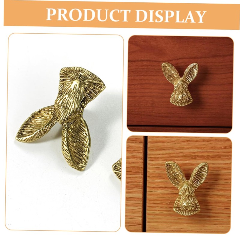 Operitacx 2pcs Cabinet Door Knobs Rabbit Head Handles for Kitchen