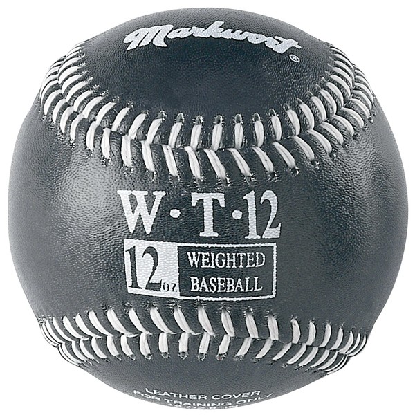 Markwort Weighted 9-Inch Baseballs-Leather Cover (Individually Boxed), Black