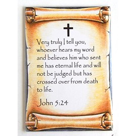 John 5:24 Bible Verse Fridge Magnet (2 x 3 inches)