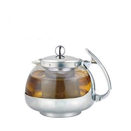 Stainless Steel Glass TEA POT Teapot w. Stainless steel Strainer filter 700ML