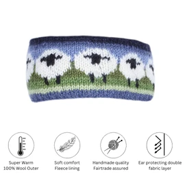 Pachamama Wool headband with sheep lock