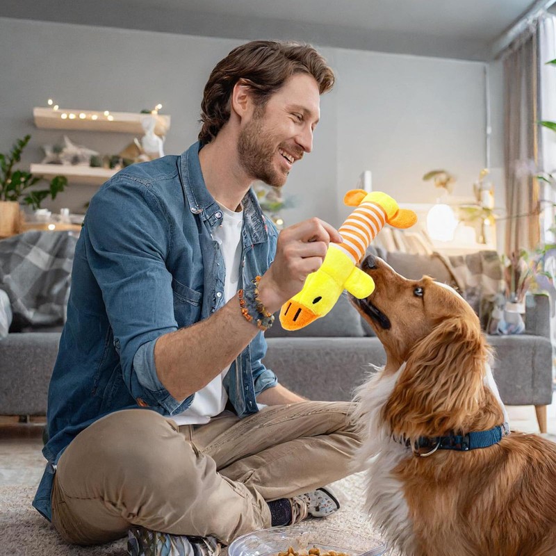 Landrain 2 Stück Anti Stress Ente Hund, Antistressente Hunde Hundespielzeug