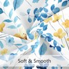 MAYZUS Blue Yellow Floral Shower Curtain 60x72, Cute Flower Fabric