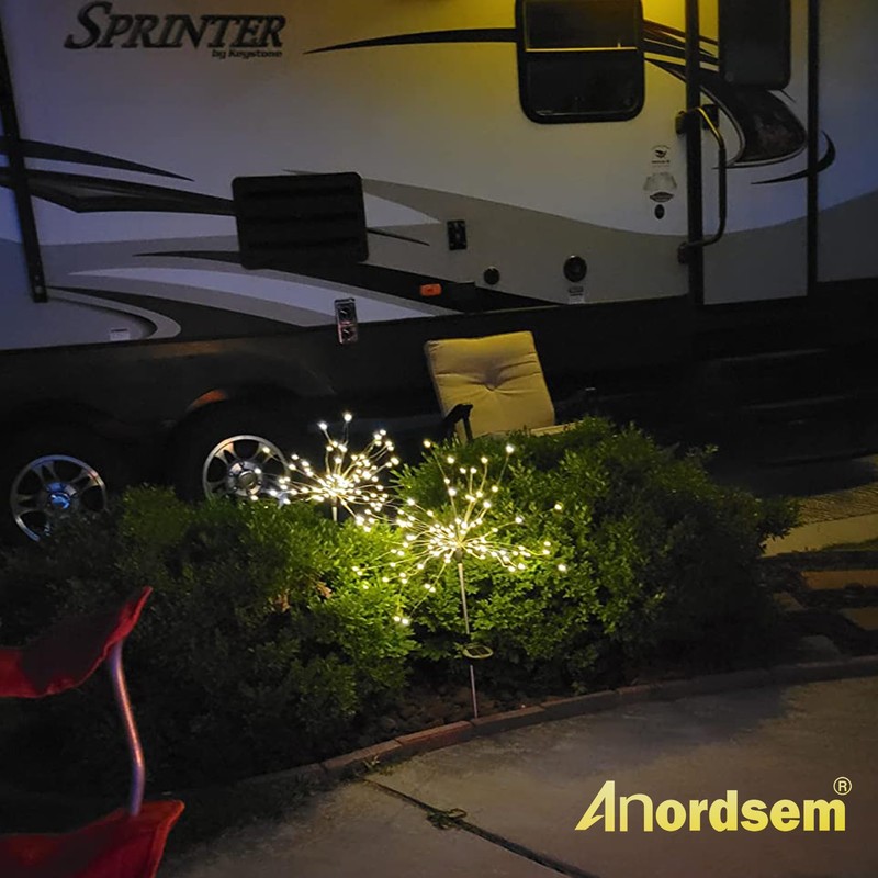 Anordsem Solar Lights Outdoor Decorative: Bendable Copper Wire with 120