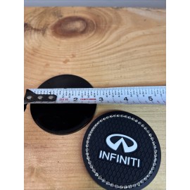 2 pk Cup Mat Car Drink Holder Insert Silicone Coaster Set for Infiniti W Bling