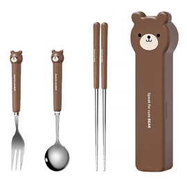 Cutlery, Chopsticks, Spoon, Fork, Storage Case, 3-Piece Set, Stainless Steel, For Bento Bento Tableware Set, For Adults, Students, Cutlery Set, Camping, Outdoors, Combination Set, Portable,