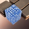 Blue Opaque Squared Corner Dice with White Pips D6 12mm