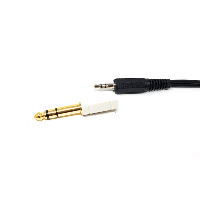 MainCore White 6.35mm Stereo Jack Plug to 3.5mm Stereo Jack