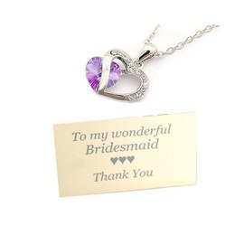 Gregory Crafts & Gifts Bridesmaid Pendant Necklace, Thank You Gift - Lilac Crystal Pendant