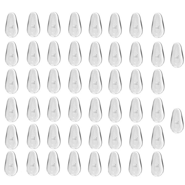 25 Pairs Air Bag Eyeglass Nose Pads Non-Slip Air Chamber Eyeglasses Nose Pads D-Shape Screw-in Anti-Slip Soft Silicone Nose Pads for Glasses, Sunglasses, and Eye-wear (15mm,Clear)