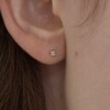 14k square clover cubic earring piercing 2 types gift package