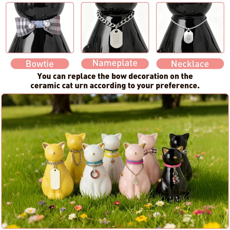 Duuclume Handcrafted Ceramic Cat Urn for Ashes,Cat Statue Funeral Memorial