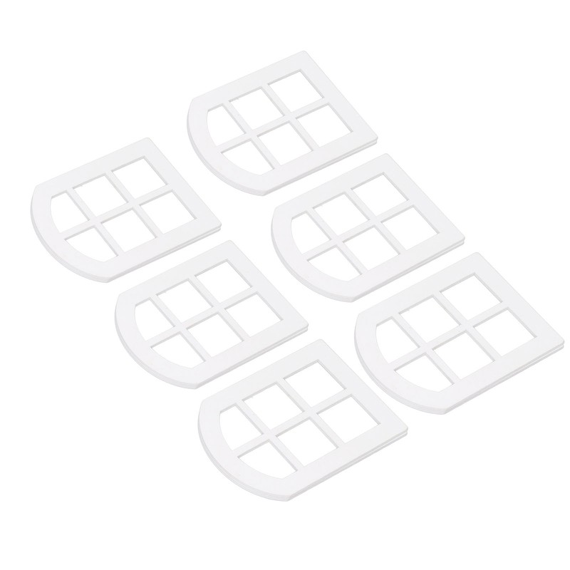 6PCS Dollhouse Windows Miniature Window Frame Ornament 1:12 Scale Dollhouse