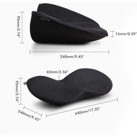 Norhogo Car Seat Cushion, Wedge Seat Cushion, Universal Memory Foam Back Cushion for Cars, Breathable Washable Car Lumbar Cushion for Cars, Vans and Trucks (Black)