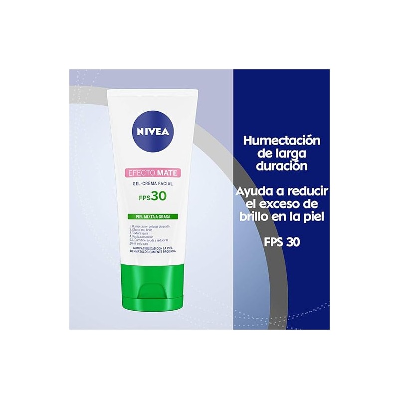 NIVEA Crema facial Hidratante Efecto Mate (50ml) Efecto anti brillo