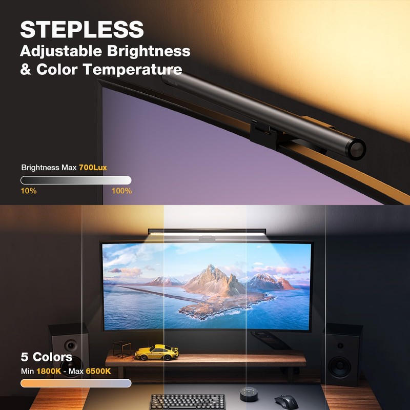 Douxlife Monitor Light Bar, Backlight with Touch Switch＆ Remote Dual