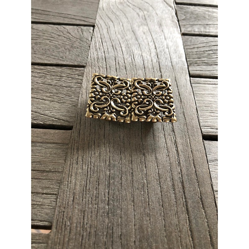 Hartmann-Knöpfe Gold Antique Colours Square Costume Clasp Aprons Clasp Dirndl