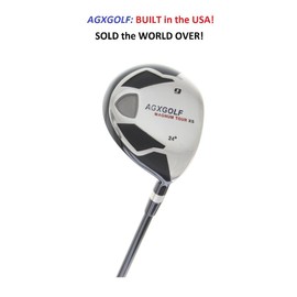 AGXGOLF Men's Magnum XS #9 (24 Degree) Senior Flex, +1.5 Inch X-Tall (42.5" Finished Length) Fairway Utility Wood: Graphite Shaft + Head Cover