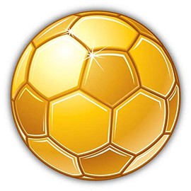 JJH Inc Magnet Soccer Ball Golden Flexible Vinyl Magnet Waterproof Car Magnetic Bumper Sticker 5"