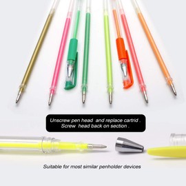 ZSCM 100 Colors Gel Pen Ink Refills, Glitter Neon Gel Ink Pens Refills Replace Cartridges for Glitter Gel Pens Set,for Kids Drawing Adult Coloring Books Journaling Women Gifts, No Repeats