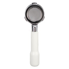 58mm Coffee Portafilter, 3 Ears Stainless Steel Bottomless Portafilter with Filter Basket, Detachable Coffee Portafilter for Coffee Machines (White)