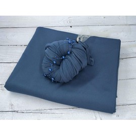 Honra Newborn Photography Backdrops Wraps Set Baby Beanbag Posing Props Stretch Fabric for Professional Photoshoot (Backdrop with Wrap, Navy Blue)