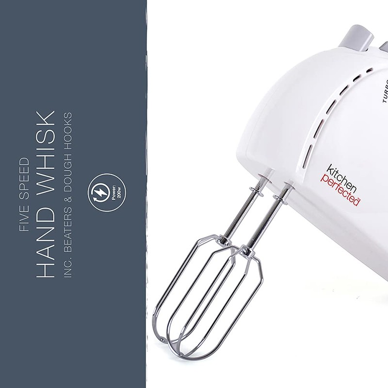 KitchenPerfected 200w Hand Whisk - 5 Speed Selection - Turbo