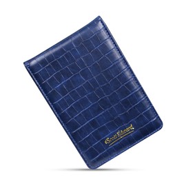 Scott Edward Golf Scorecard Cover Leather Scorecard Holder Statistic and Score Tracking Waterproof Soft Thick Grey/Black/Blue/Orange