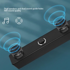 GOWENIC Altavoces para Computadora, Barra de Sonido de Escritorio con Perilla Multifuncional Que Admite Conexión por Cable y Bluetooth, para PC, Portátiles, Teléfonos Inteligentes