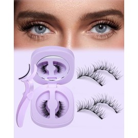JIMIRE Magnetic Eyelashes Natural Look Wispy Magnetic Lashes with Applicator Cat Eye False Eyelashes with Magnets No Glue Needed Manga Lashes
