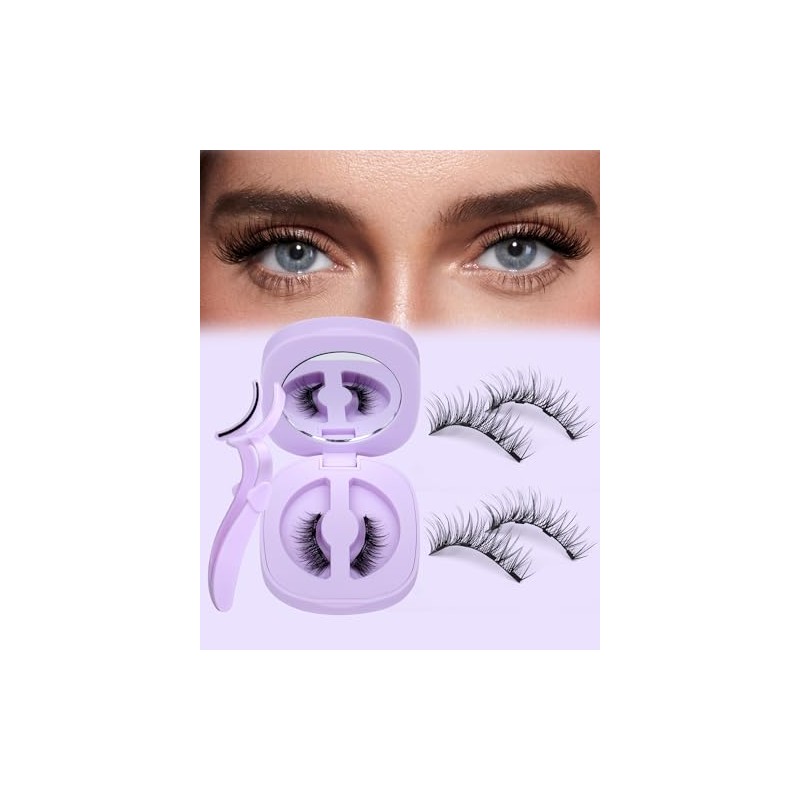 JIMIRE Magnetic Eyelashes Natural Look Wispy Magnetic Lashes with Applicator