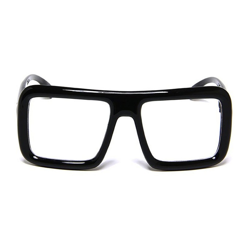 Black Thick Square Glasses Clear Lens Eyeglasses Frame Super Oversized