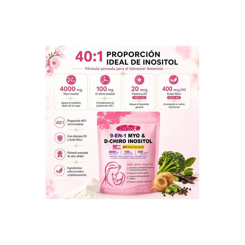 GWYNNE 40:1 Myo Y D Chiro Inositol Inositol En Polvo