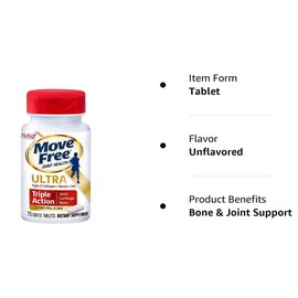 Schiff Move Free Ultra Type II Collagen, Boron & HA Tablets,(75 Tablets) EXP 05/2026