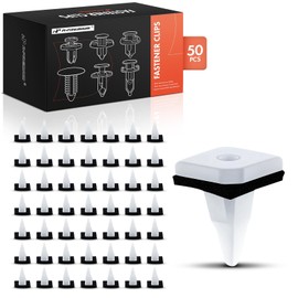 A-Premium 50PCS Nylon Rocker Molding Grommet Retainer Clip with Seal Compatible with Mitsubishi Outlander, Mirage G4, Lancer, Diamante, Eclipse, Endeavor, Galant, Montero Sport - For 8mm x 10mm Hole